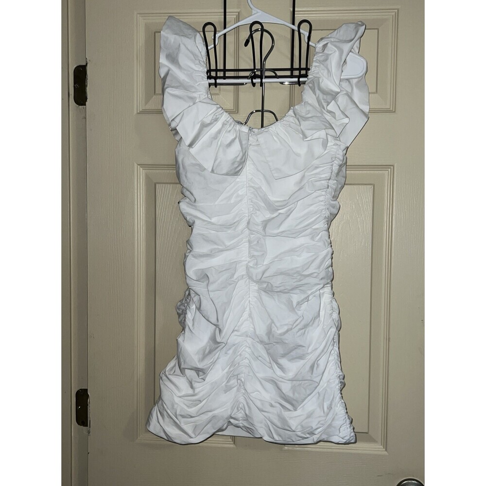 Zara White Full Of Ruffles Short Dress Beautiful Graduation/Bridal Size Medium